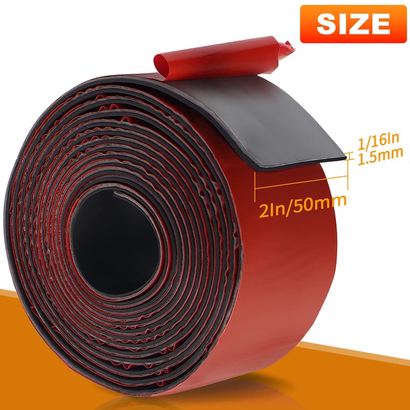 Eunice Neoprene Rubber Strips, Self Adhesive Solid Rubber Sheets Rolls for Pads, Crafts, DIY Gaskets, Seals (2" Wide, 1/16" Thick, 10' Long) - Image 2